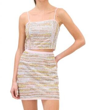 NEW ALLISON NEW YORK aurora mini skirt in blush multi